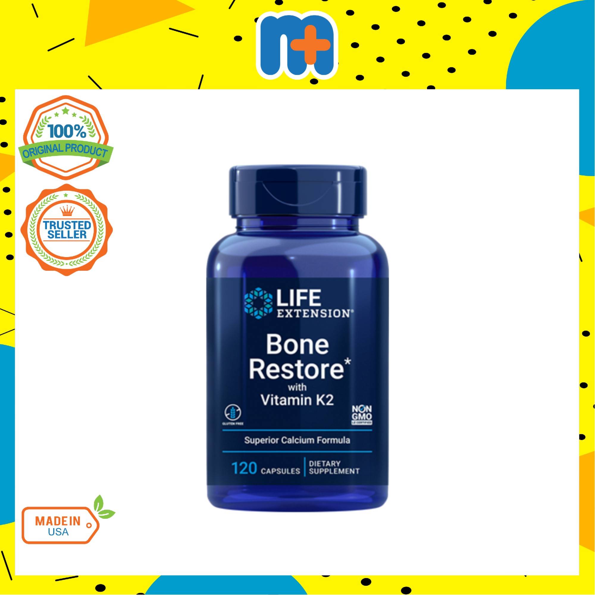 LIFE EXTENSION BONE RESTORE WITH VITAMIN K2 120S